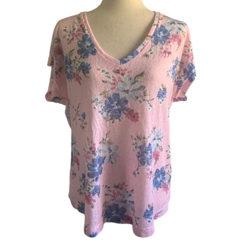 Bobeau Cottagecore Romantic Top XL Floral Feminine Boho Rayon Blend Airy Blouse